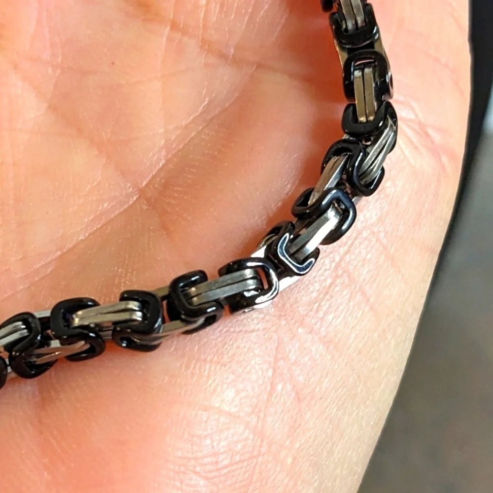 Calvin Klein Silver and Black Tone Metal Bracelet - Picture 2 of 3